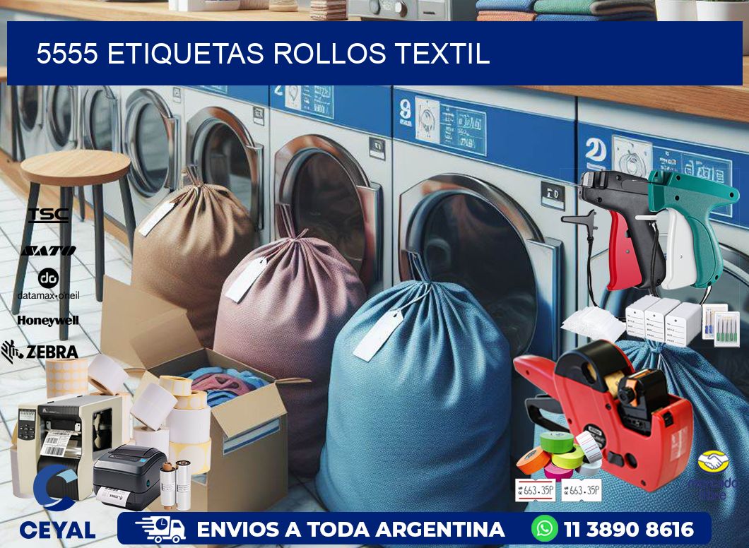 5555 etiquetas rollos TEXTIL