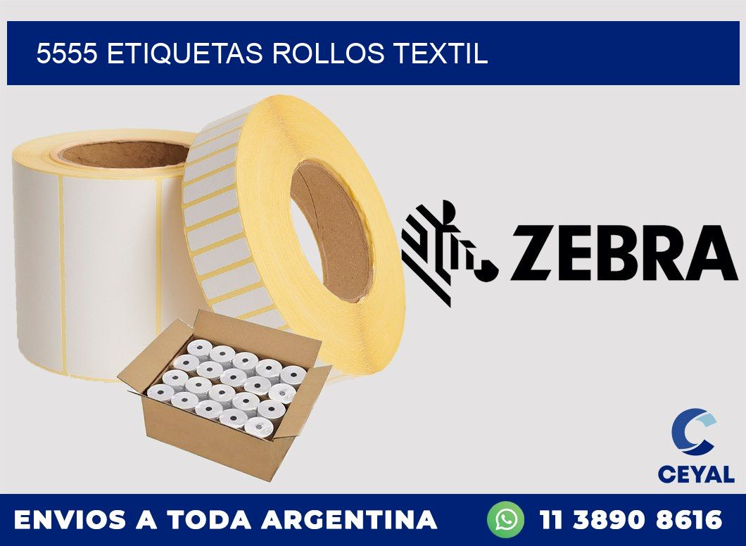 5555 etiquetas rollos TEXTIL