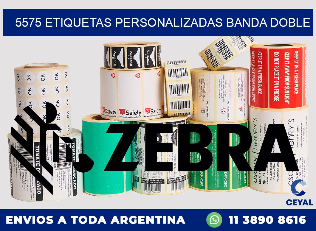 5575 Etiquetas personalizadas banda doble