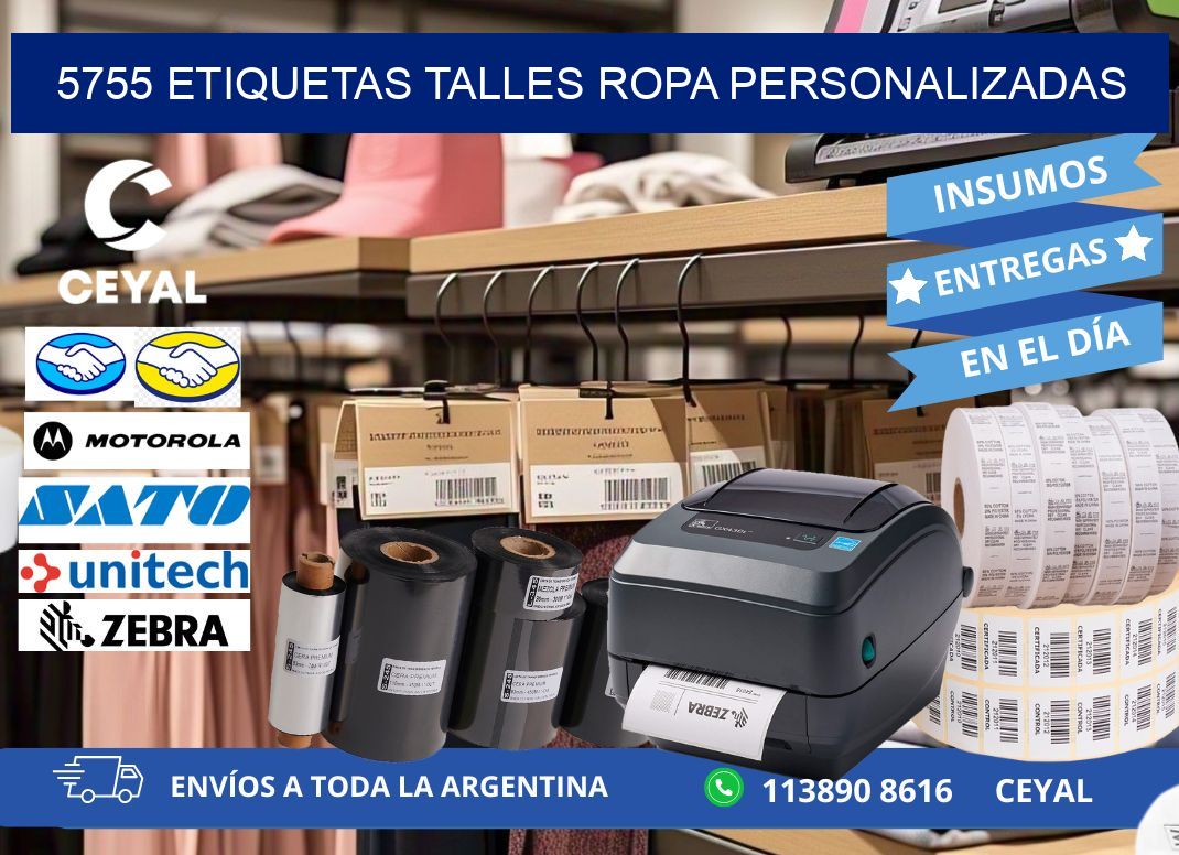 5755 ETIQUETAS TALLES ROPA PERSONALIZADAS