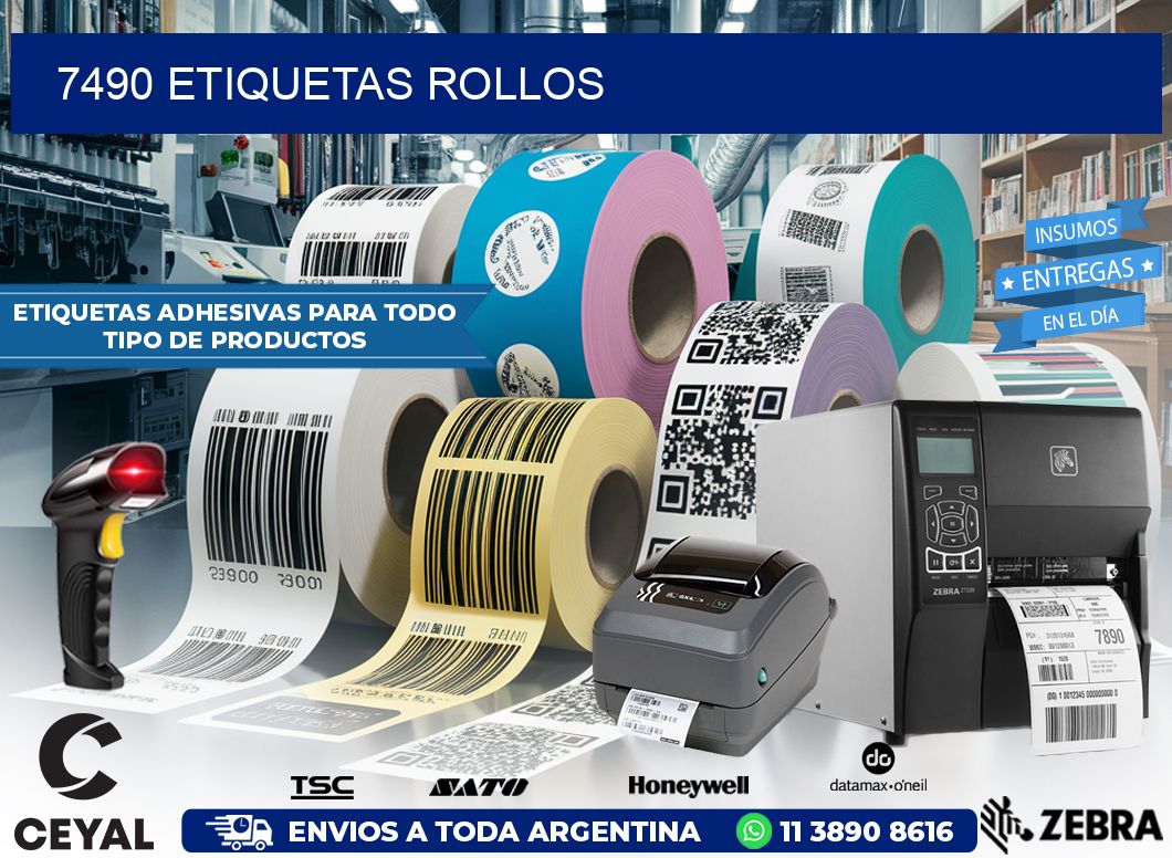 7490 etiquetas rollos