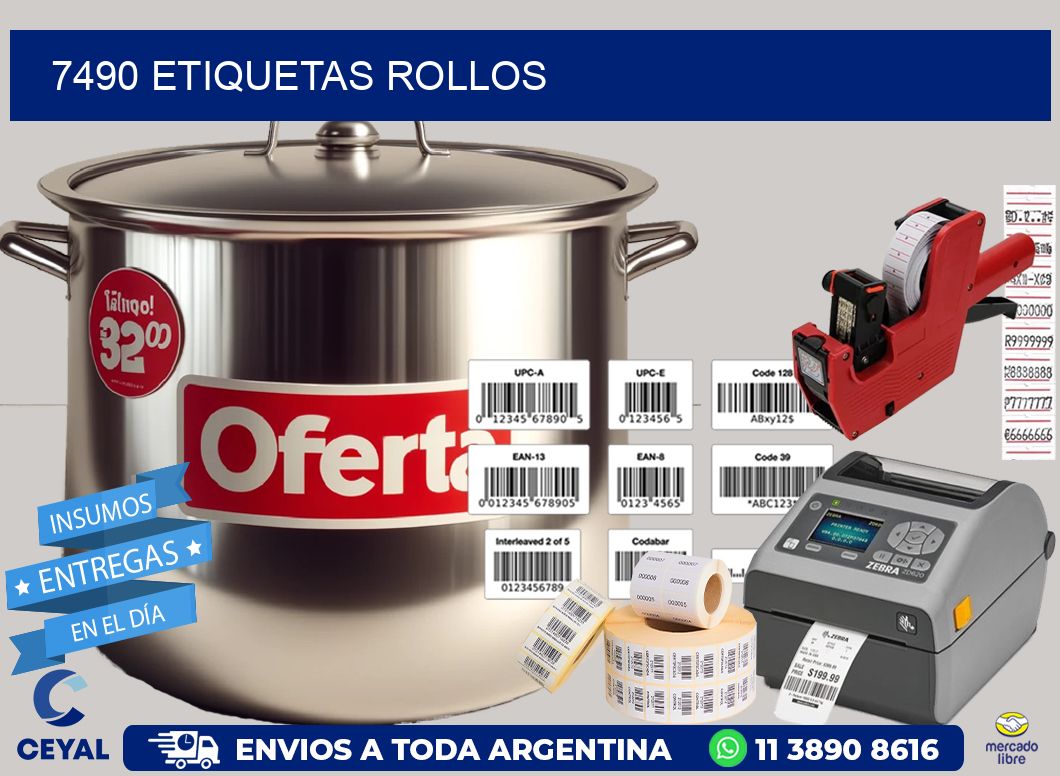 7490 etiquetas rollos