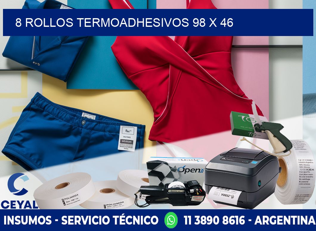 8 ROLLOS TERMOADHESIVOS 98 x 46