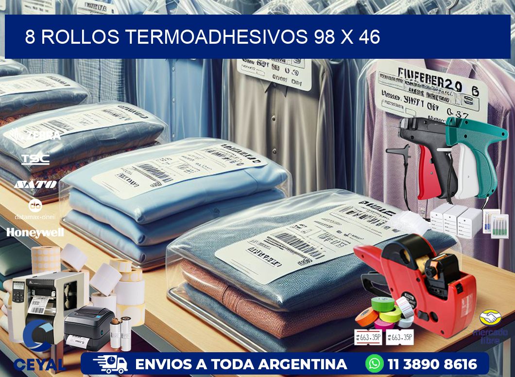 8 ROLLOS TERMOADHESIVOS 98 x 46