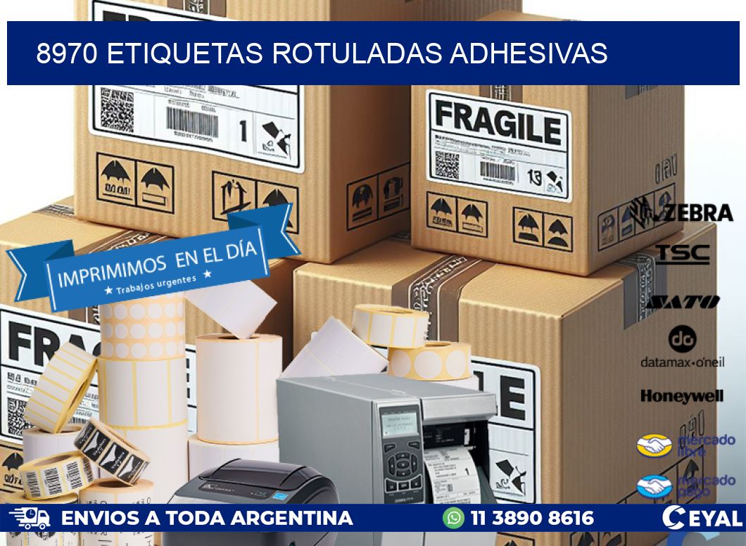8970 etiquetas rotuladas adhesivas