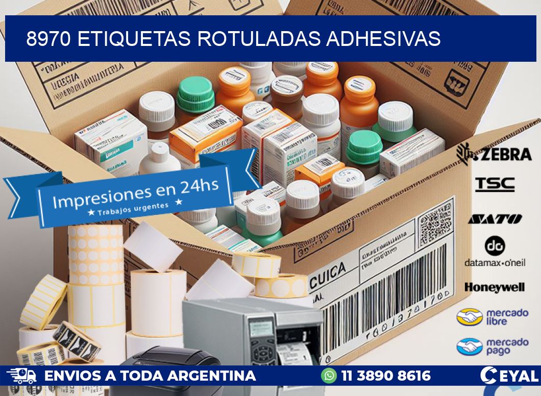 8970 etiquetas rotuladas adhesivas