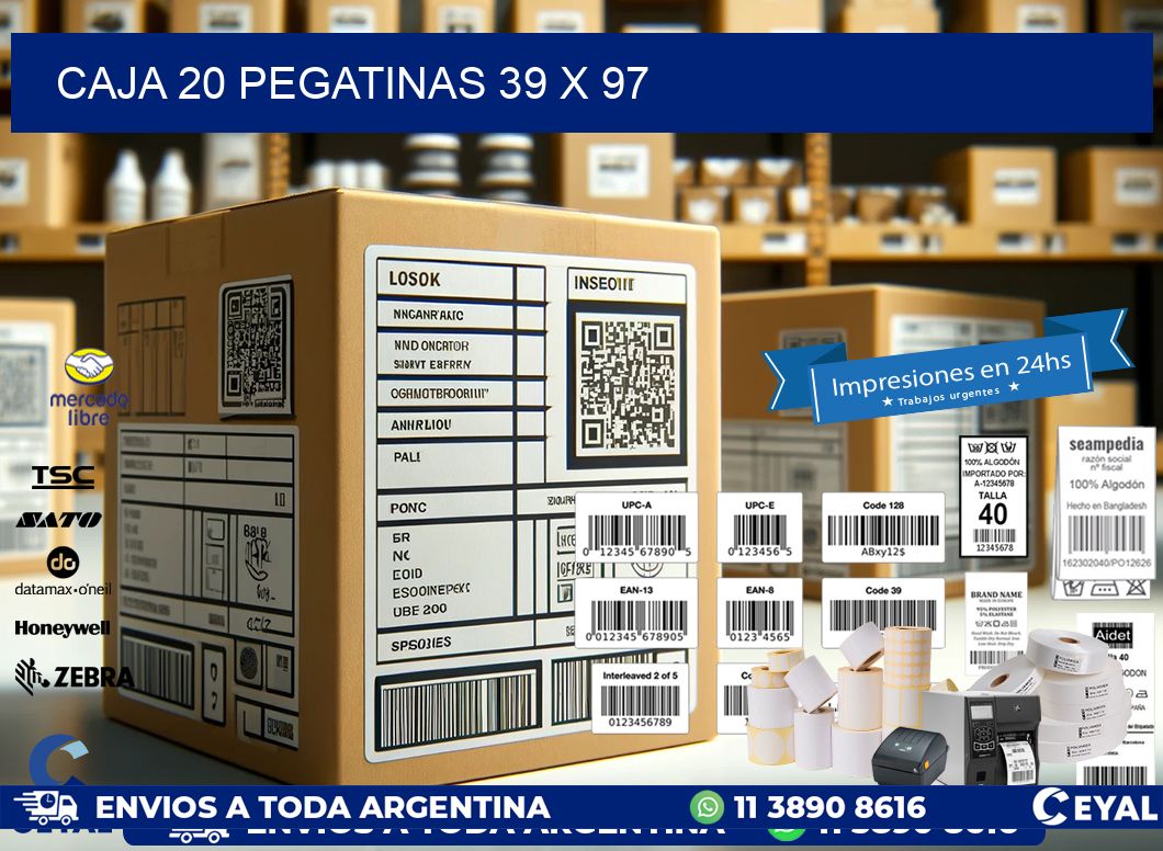CAJA 20 PEGATINAS 39 x 97