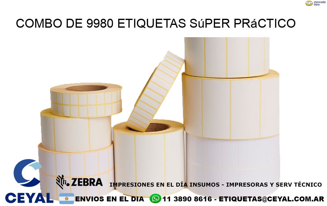Combo de 9980 etiquetas súper práctico
