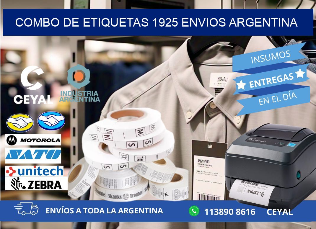 Combo de etiquetas 1925 ENVIOS ARGENTINA
