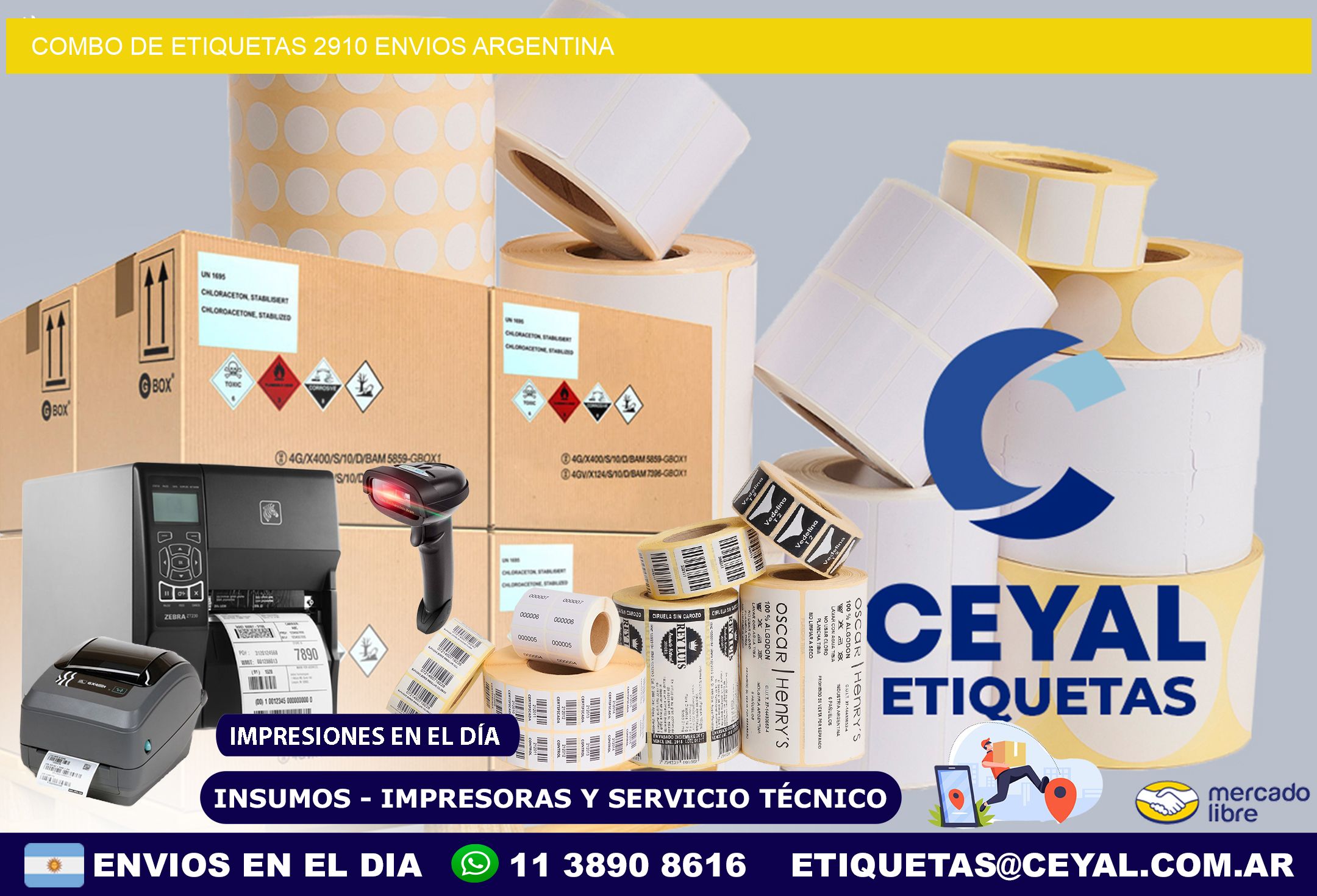 Combo de etiquetas 2910 ENVIOS ARGENTINA