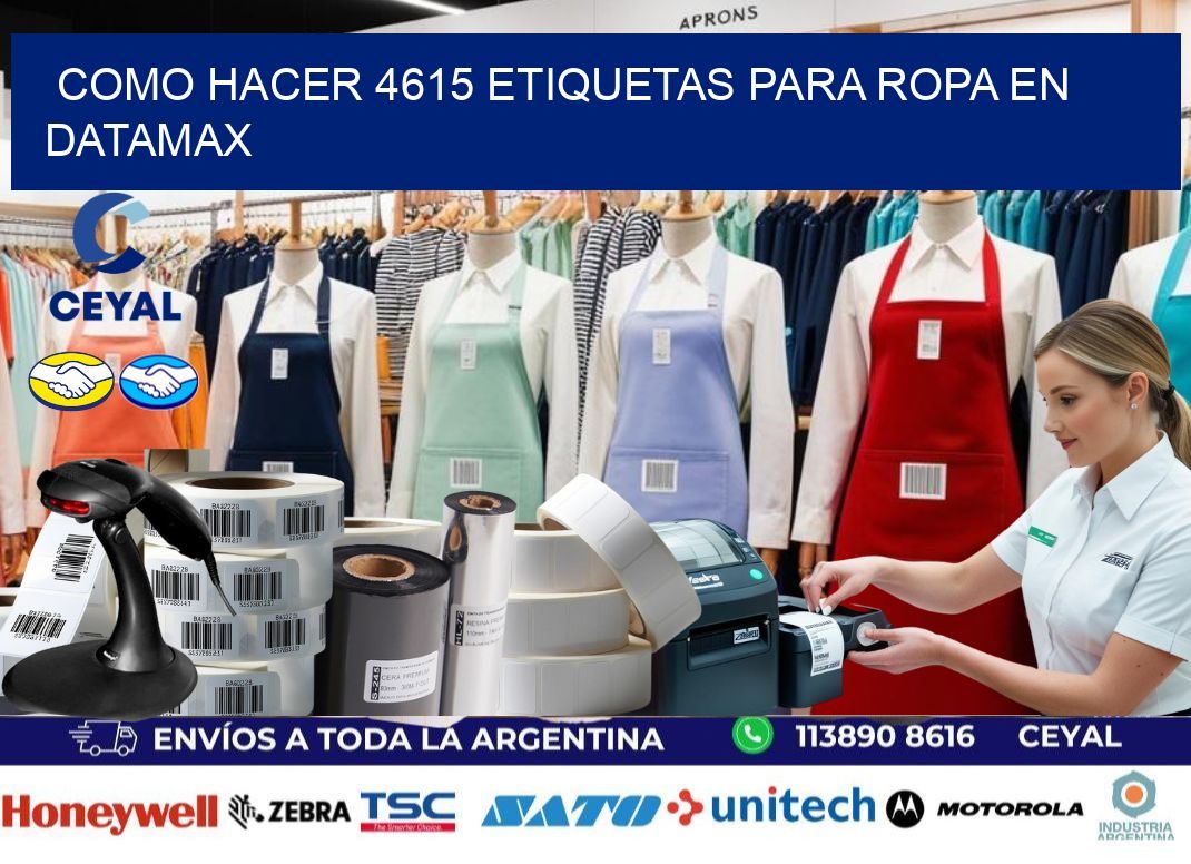 Como hacer 4615 etiquetas para ropa en datamax