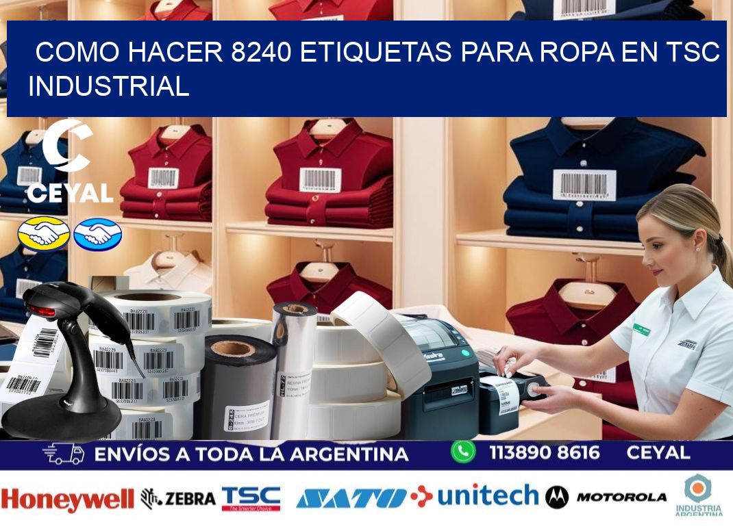 Como hacer 8240 etiquetas para ropa en tsc industrial