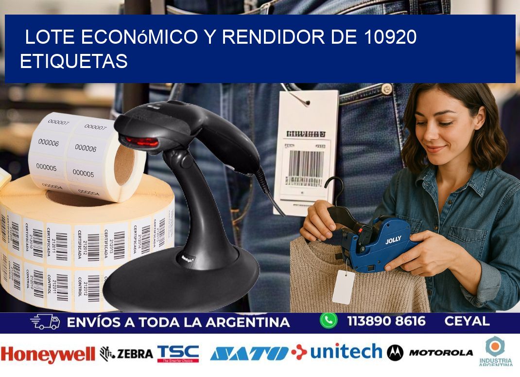 Lote económico y rendidor de 10920 etiquetas