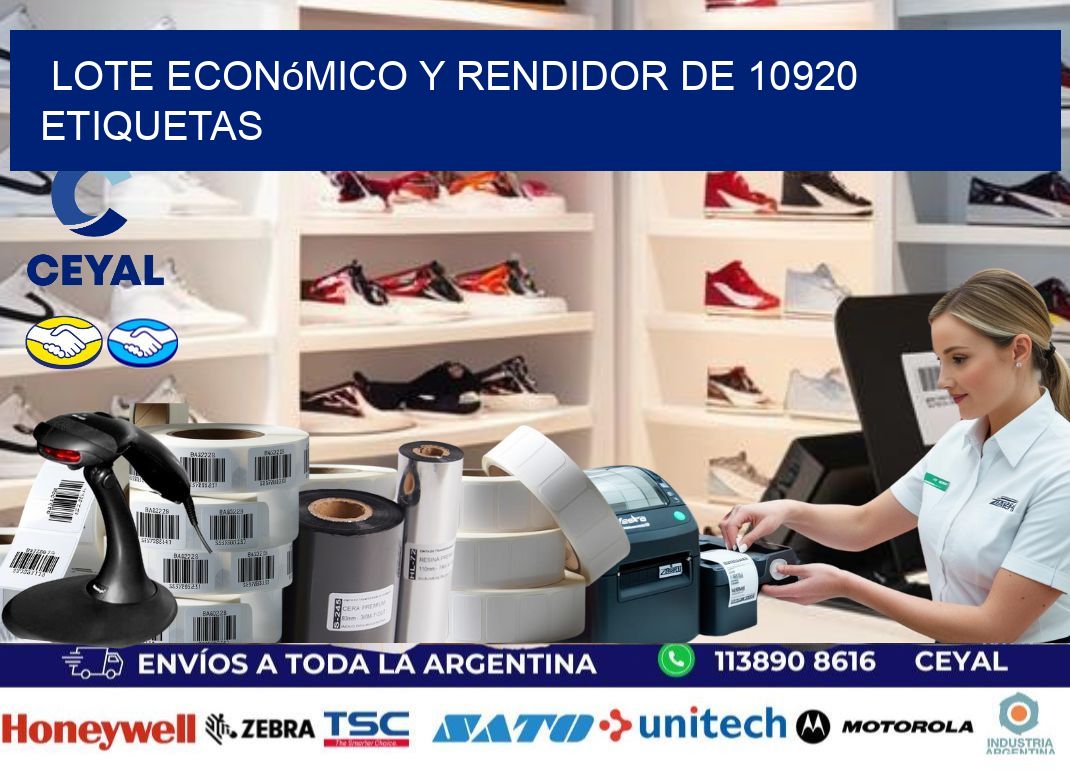 Lote económico y rendidor de 10920 etiquetas