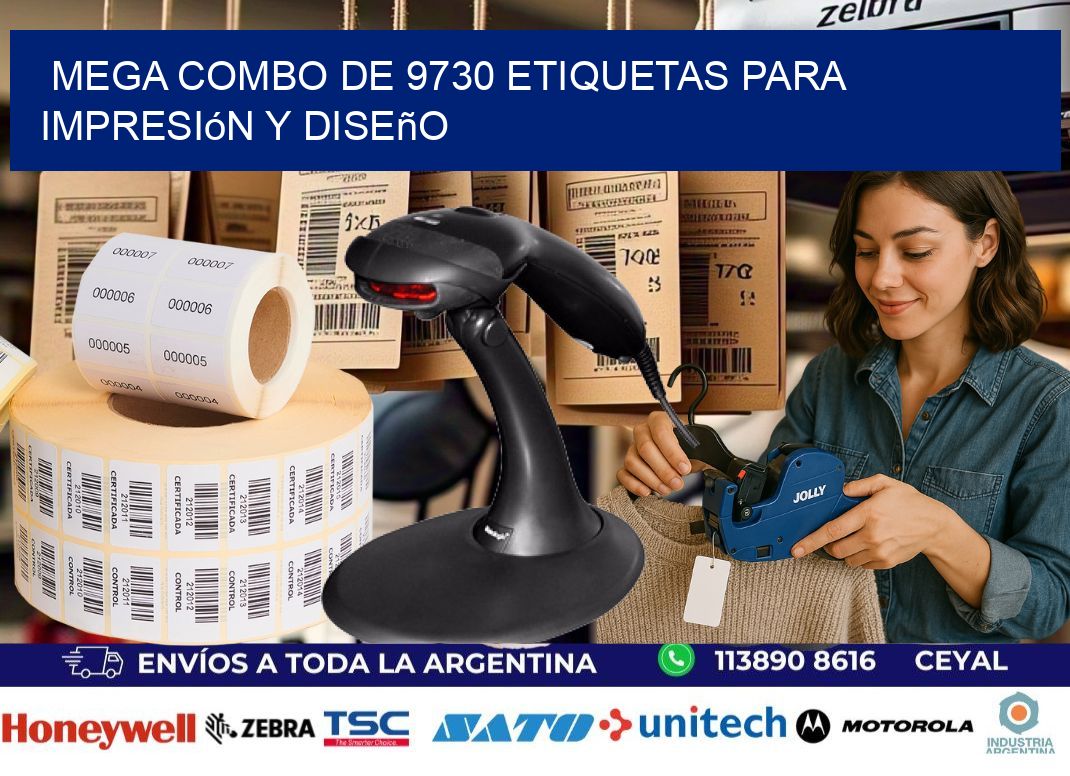 Mega combo de 9730 etiquetas para impresión y diseño