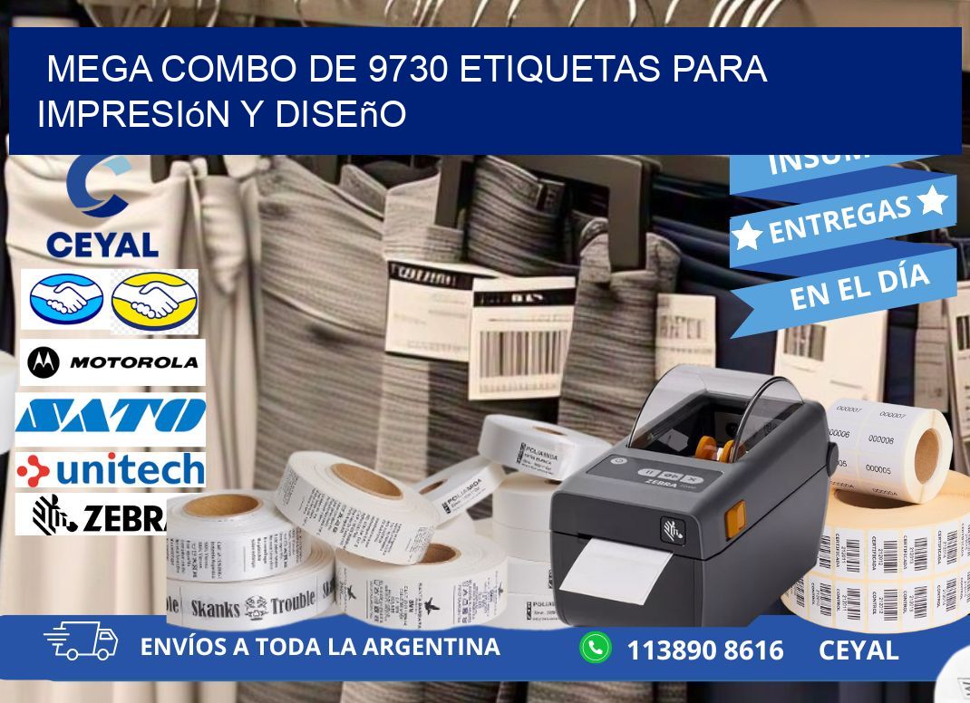 Mega combo de 9730 etiquetas para impresión y diseño