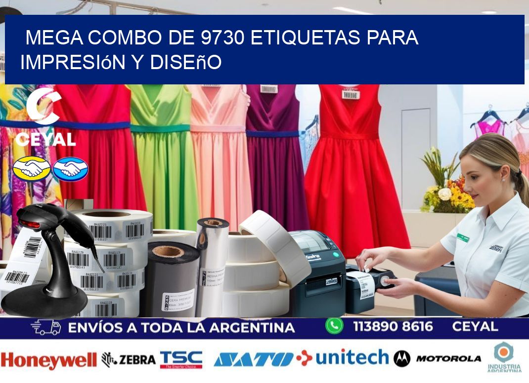Mega combo de 9730 etiquetas para impresión y diseño