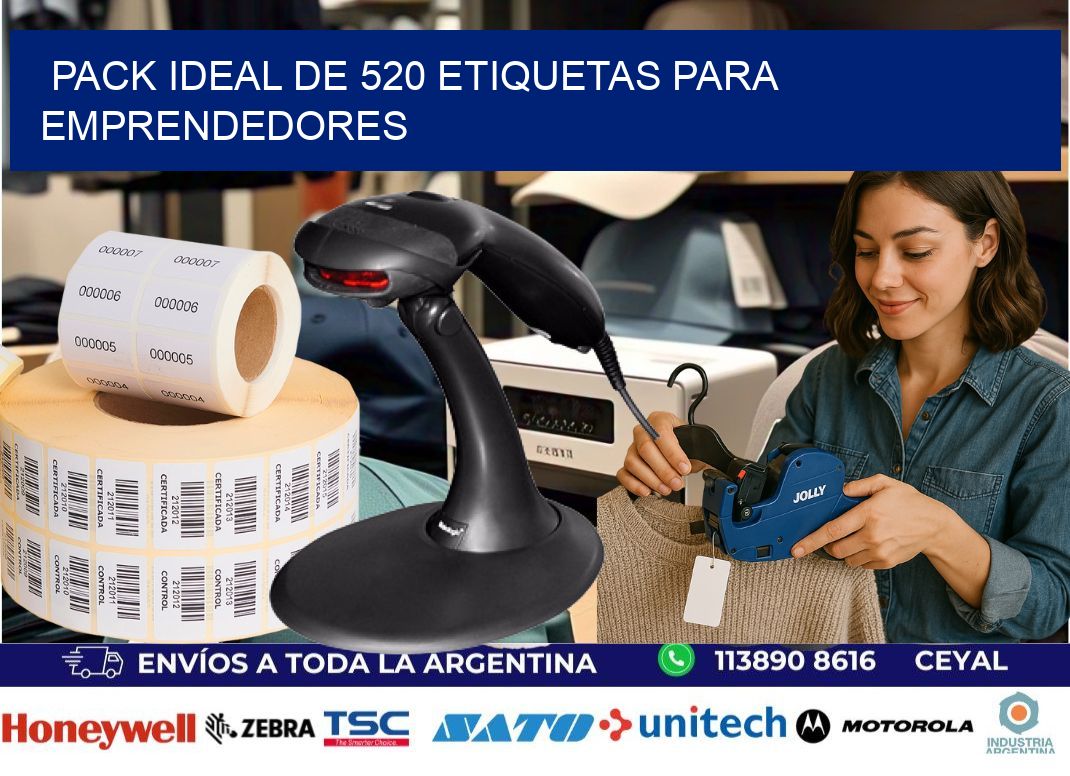 Pack ideal de 520 etiquetas para emprendedores