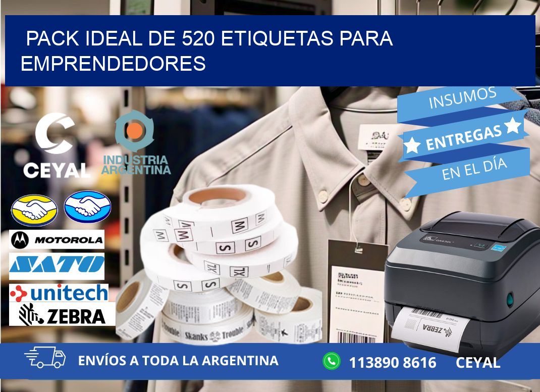 Pack ideal de 520 etiquetas para emprendedores