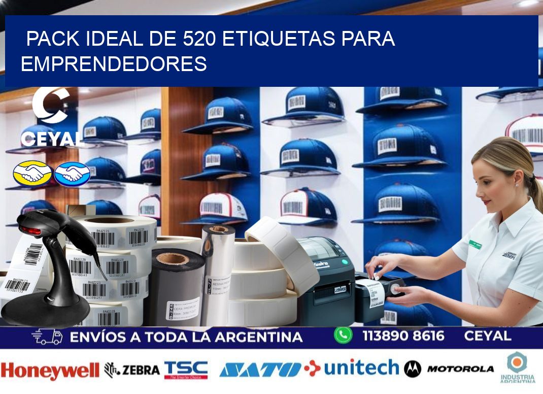 Pack ideal de 520 etiquetas para emprendedores