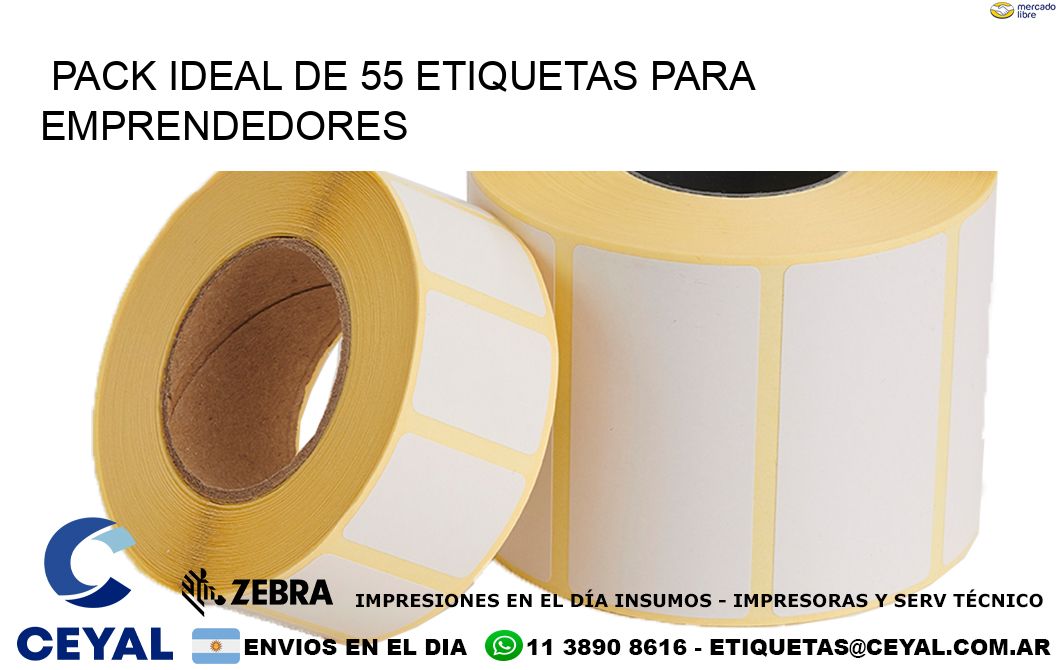 Pack ideal de 55 etiquetas para emprendedores