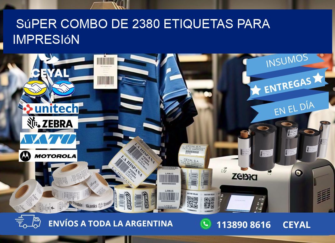 Súper combo de 2380 etiquetas para impresión