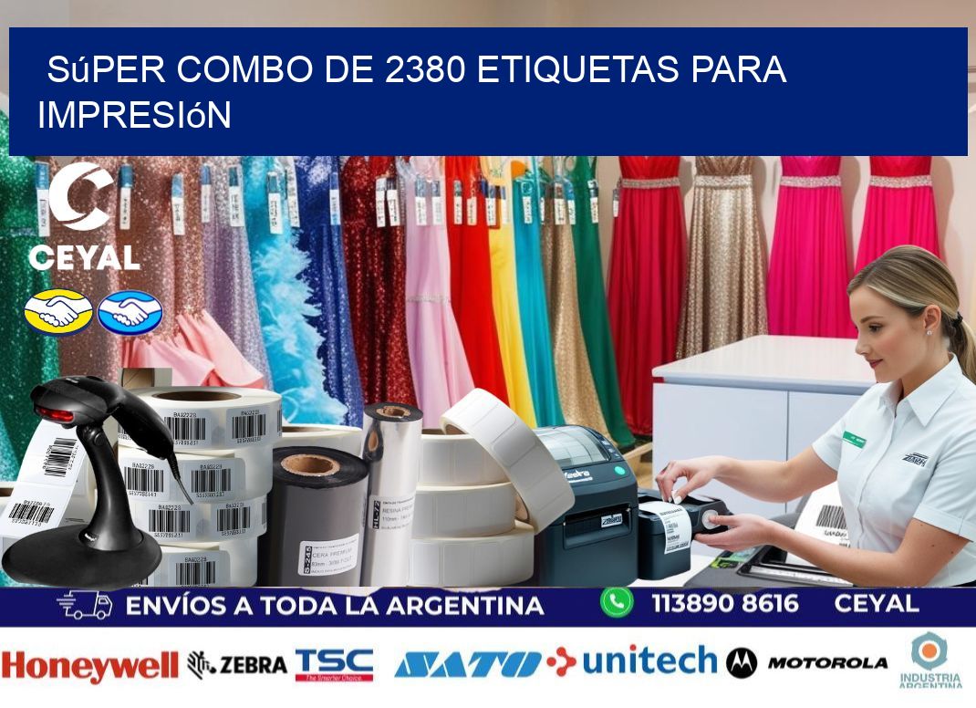 Súper combo de 2380 etiquetas para impresión
