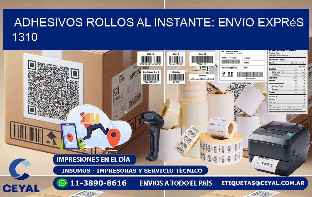 Adhesivos rollos al Instante: Envío Exprés 1310