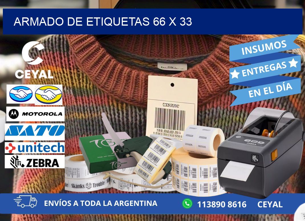 Armado de etiquetas 66 x 33