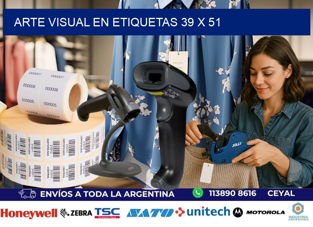 Arte visual en etiquetas 39 x 51