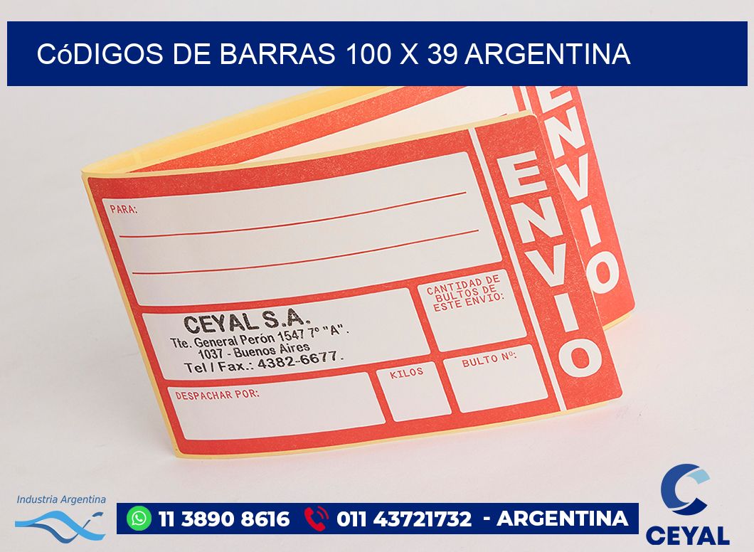 Códigos de Barras 100 x 39 argentina