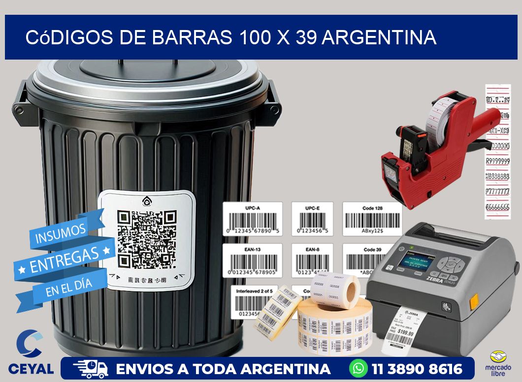 Códigos de Barras 100 x 39 argentina