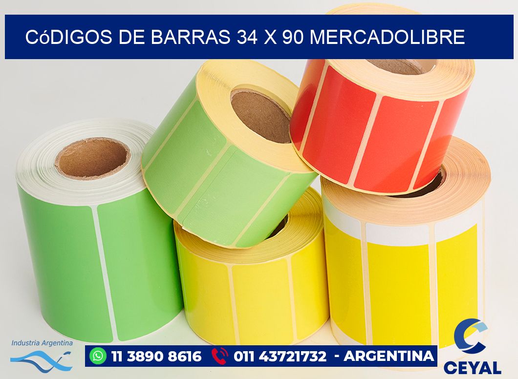 Códigos de Barras 34 x 90 MERCADOLIBRE