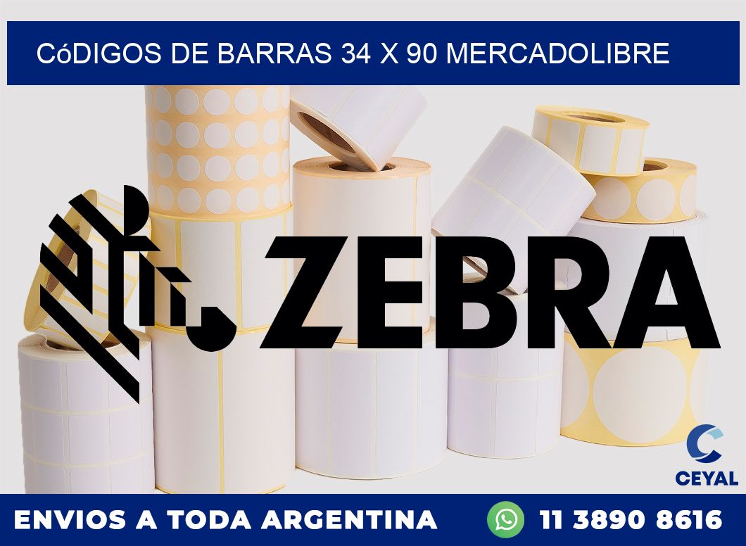 Códigos de Barras 34 x 90 MERCADOLIBRE