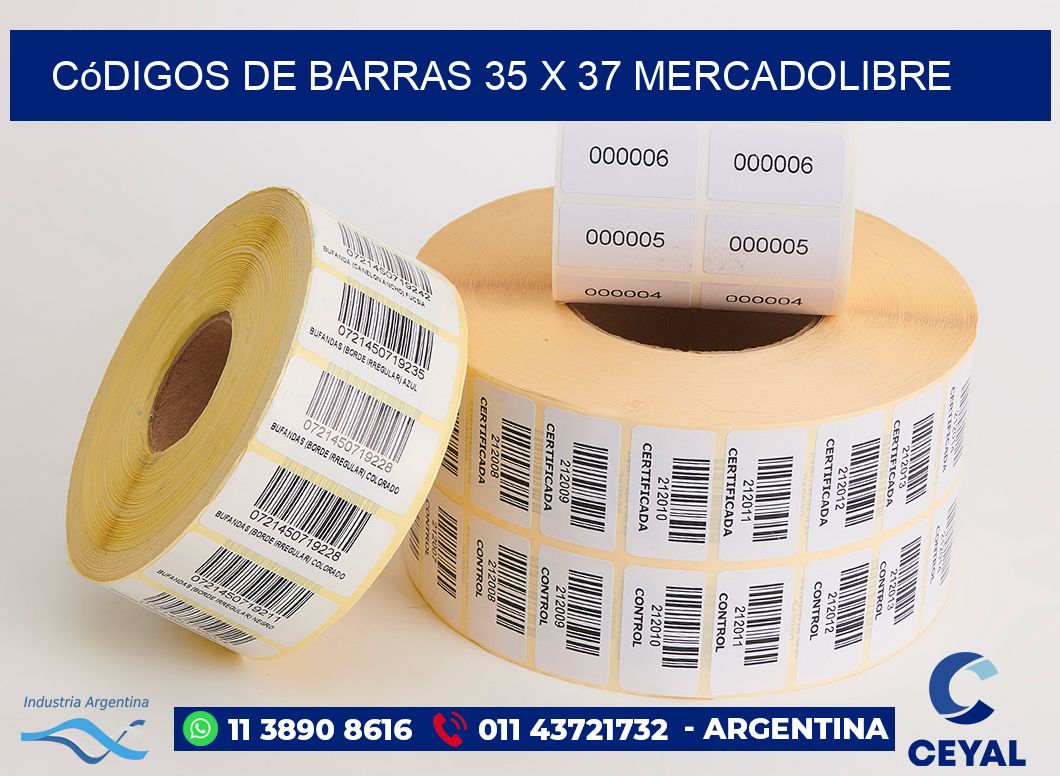 Códigos de Barras 35 x 37 MERCADOLIBRE