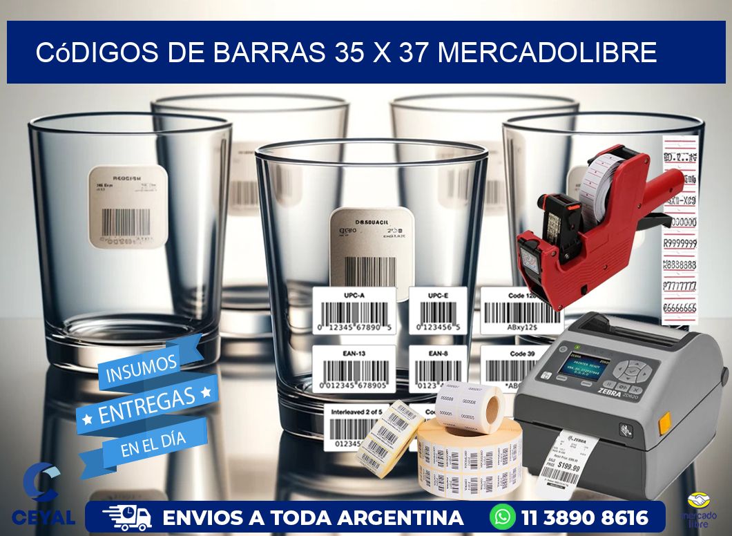 Códigos de Barras 35 x 37 MERCADOLIBRE