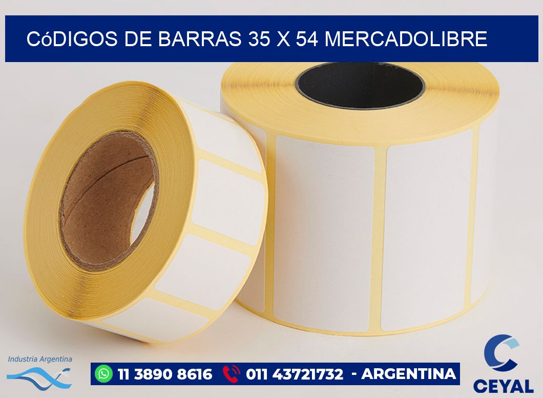 Códigos de Barras 35 x 54 MERCADOLIBRE
