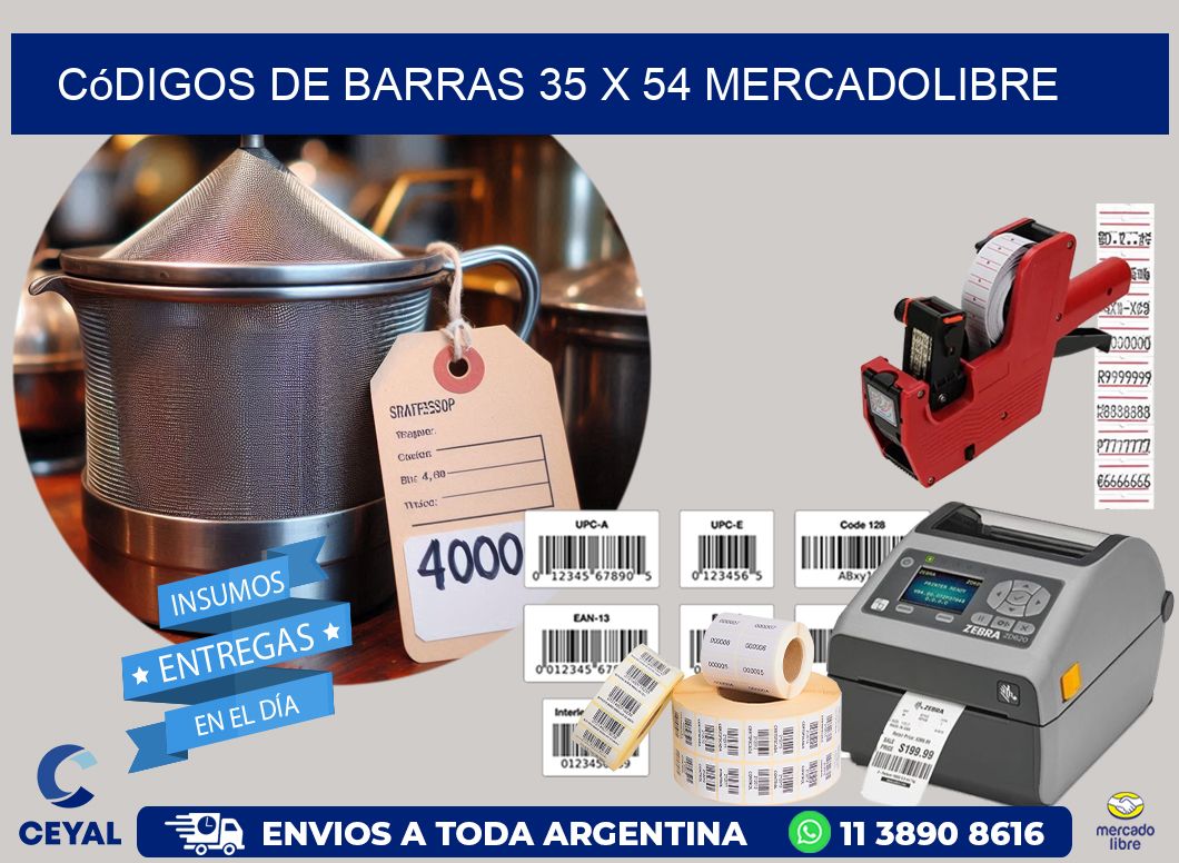 Códigos de Barras 35 x 54 MERCADOLIBRE