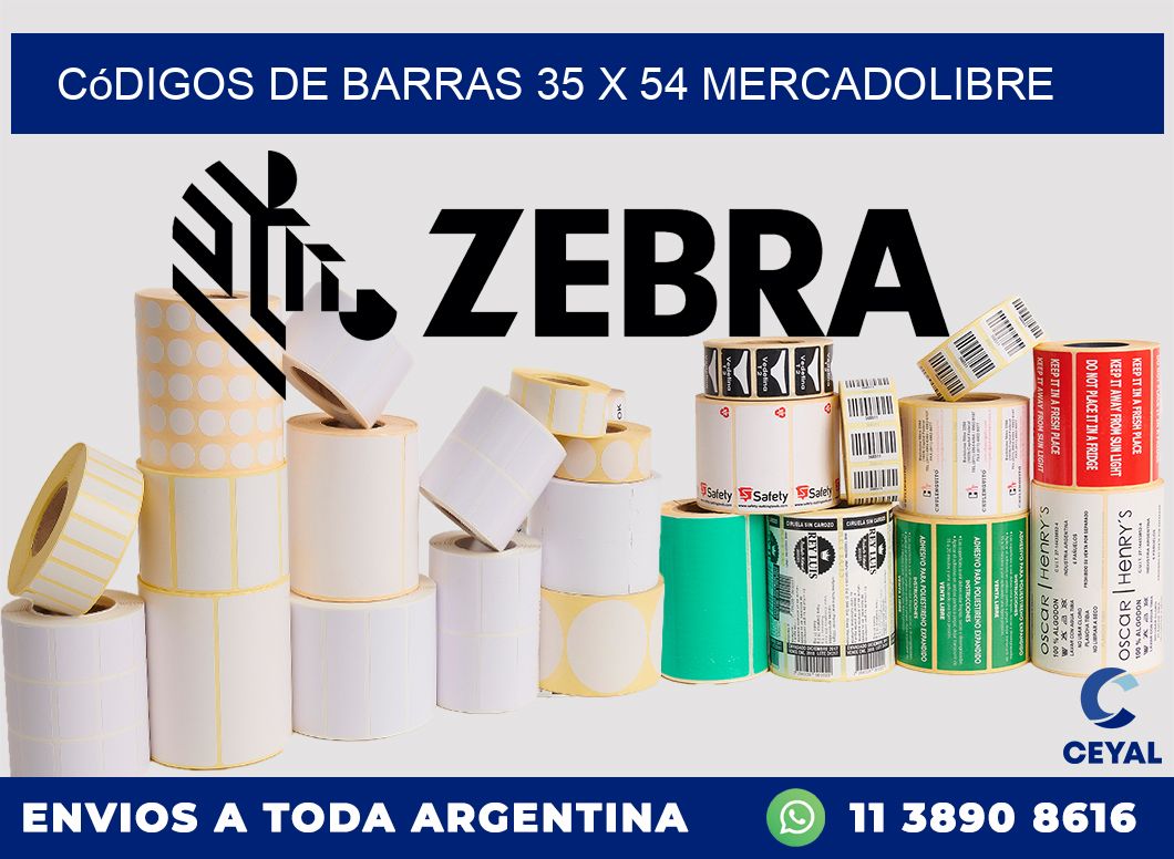 Códigos de Barras 35 x 54 MERCADOLIBRE