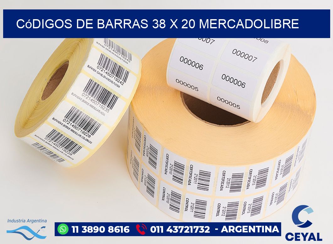 Códigos de Barras 38 x 20 MERCADOLIBRE
