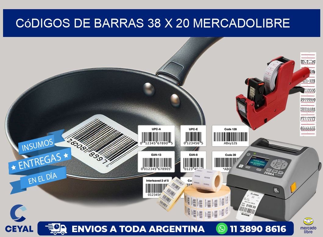 Códigos de Barras 38 x 20 MERCADOLIBRE