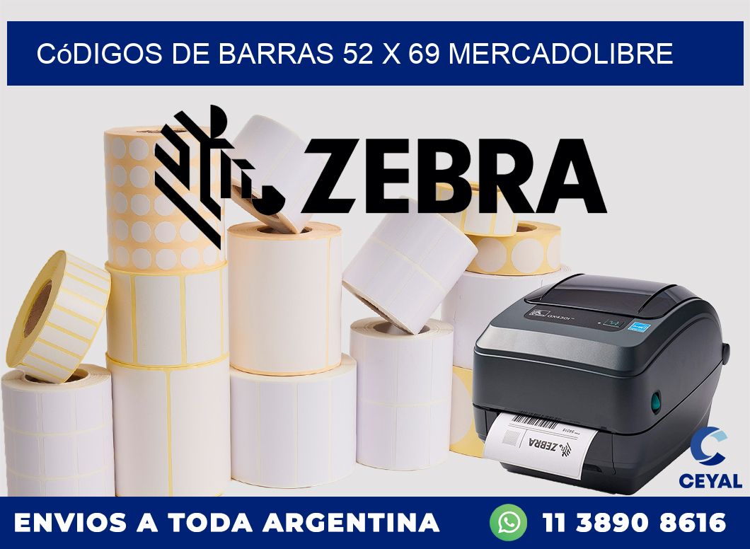 Códigos de Barras 52 x 69 MERCADOLIBRE