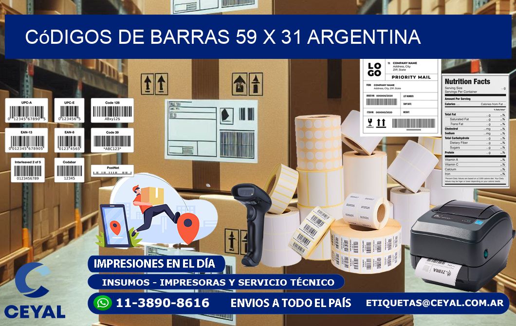 Códigos de Barras 59 x 31 argentina