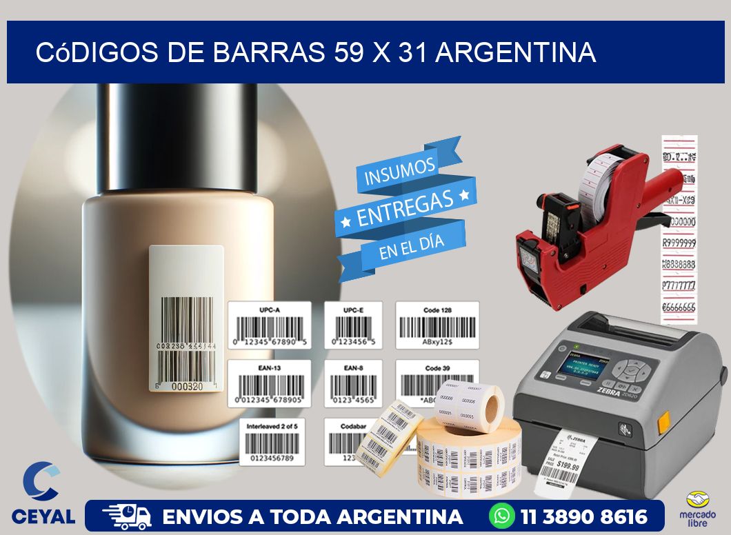 Códigos de Barras 59 x 31 argentina