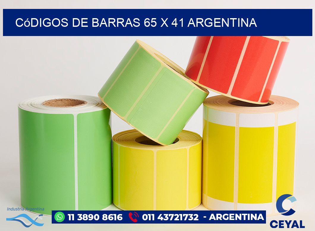 Códigos de Barras 65 x 41 argentina