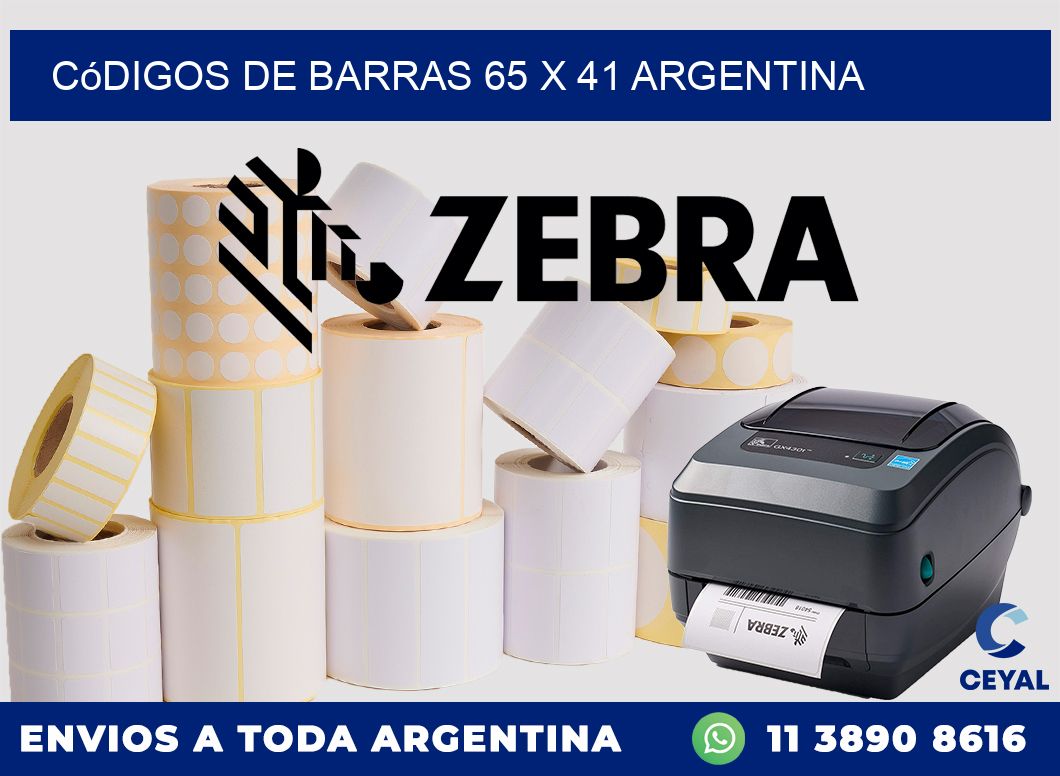 Códigos de Barras 65 x 41 argentina