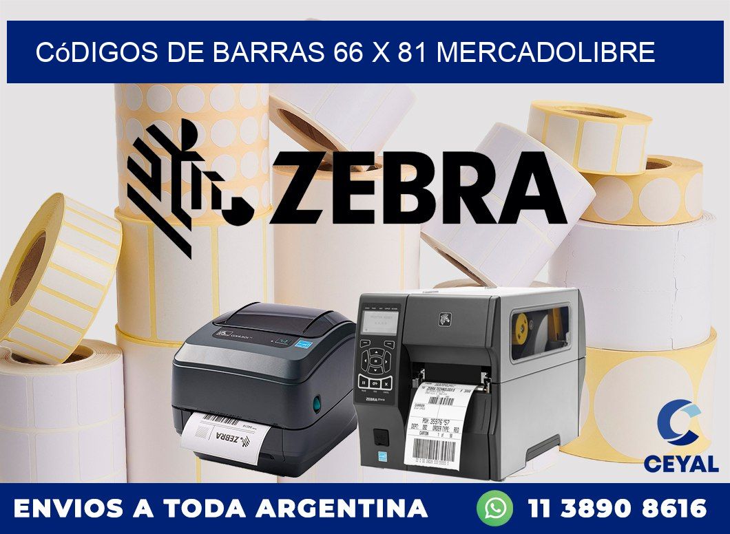 Códigos de Barras 66 x 81 MERCADOLIBRE