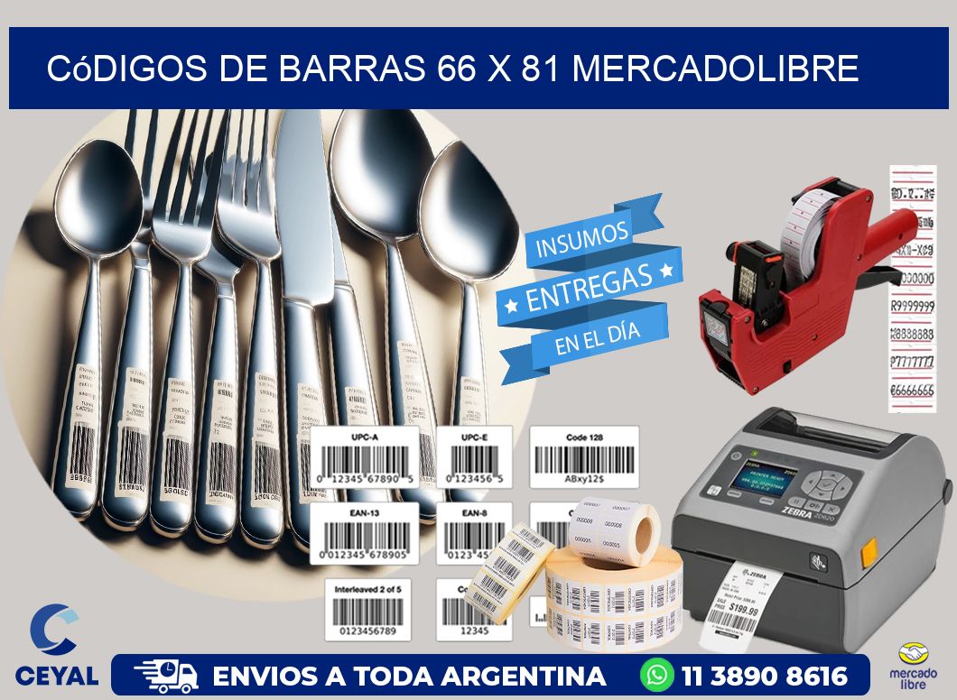 Códigos de Barras 66 x 81 MERCADOLIBRE