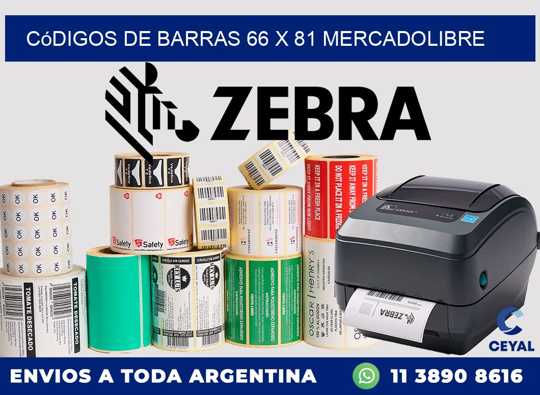 Códigos de Barras 66 x 81 MERCADOLIBRE