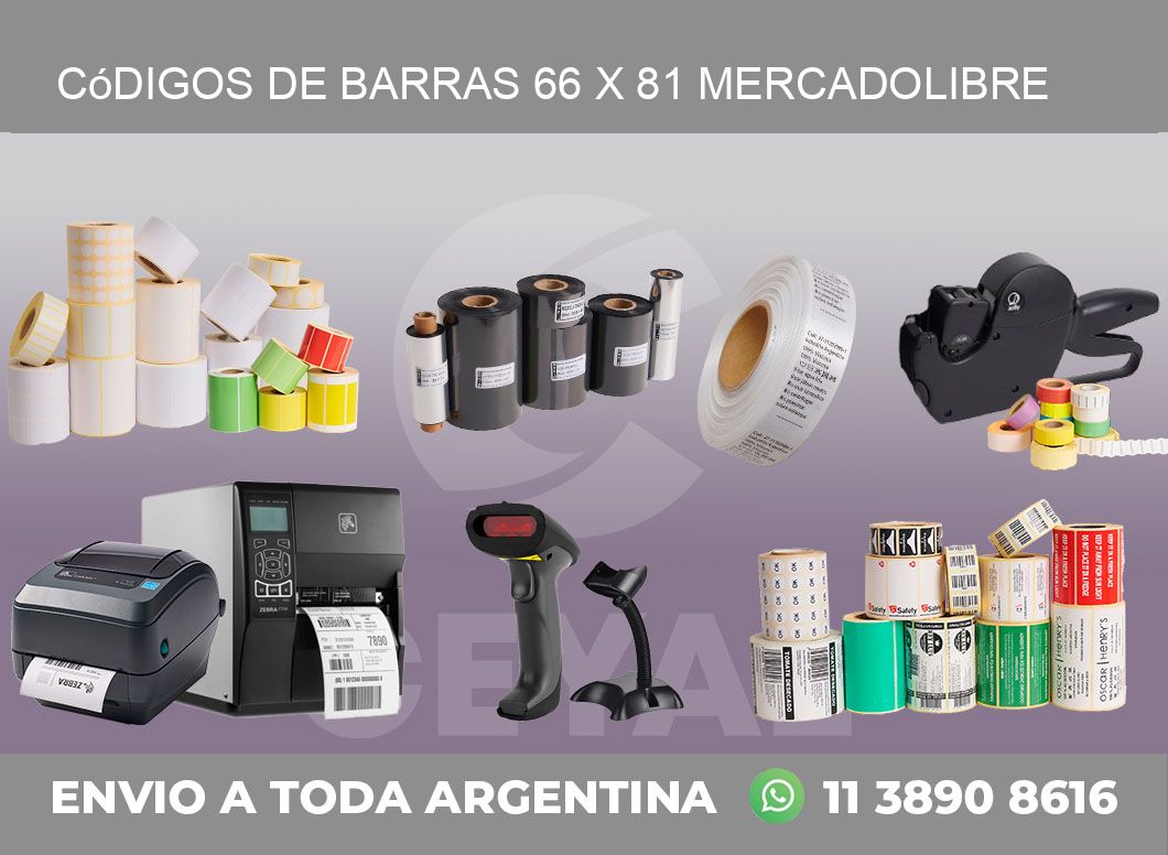 Códigos de Barras 66 x 81 MERCADOLIBRE